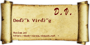 Deák Virág névjegykártya